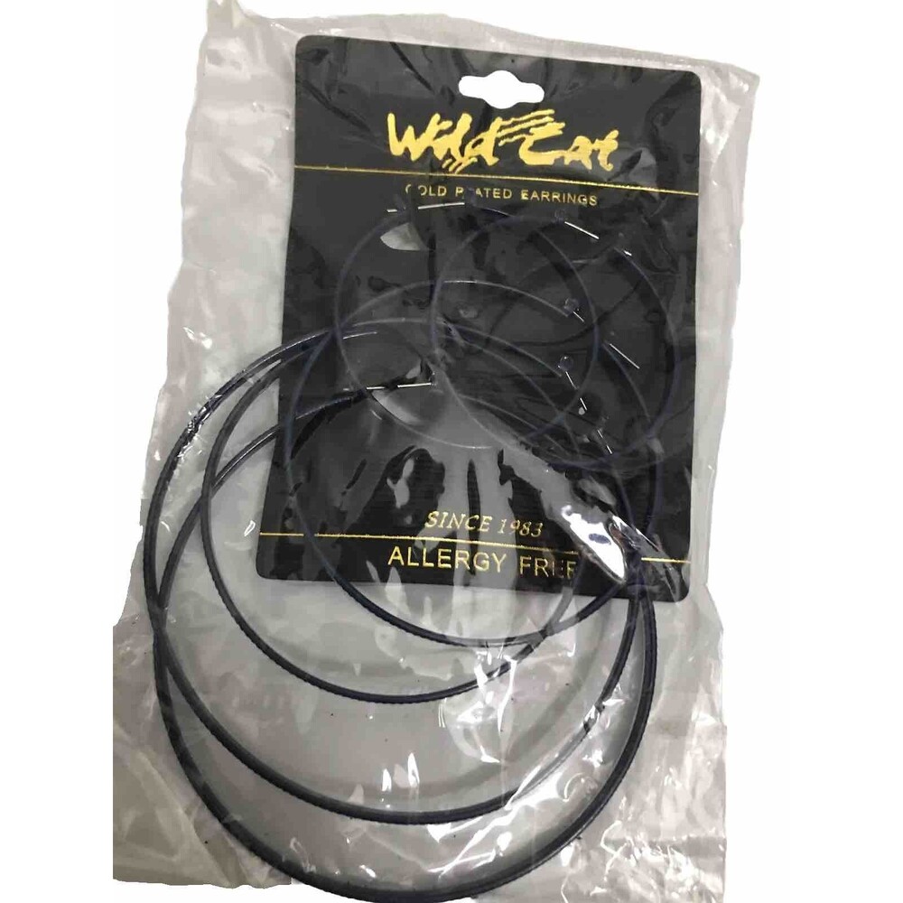 Wild Cat Earrings  Navy Blue Color Pack Of 3 Pairs